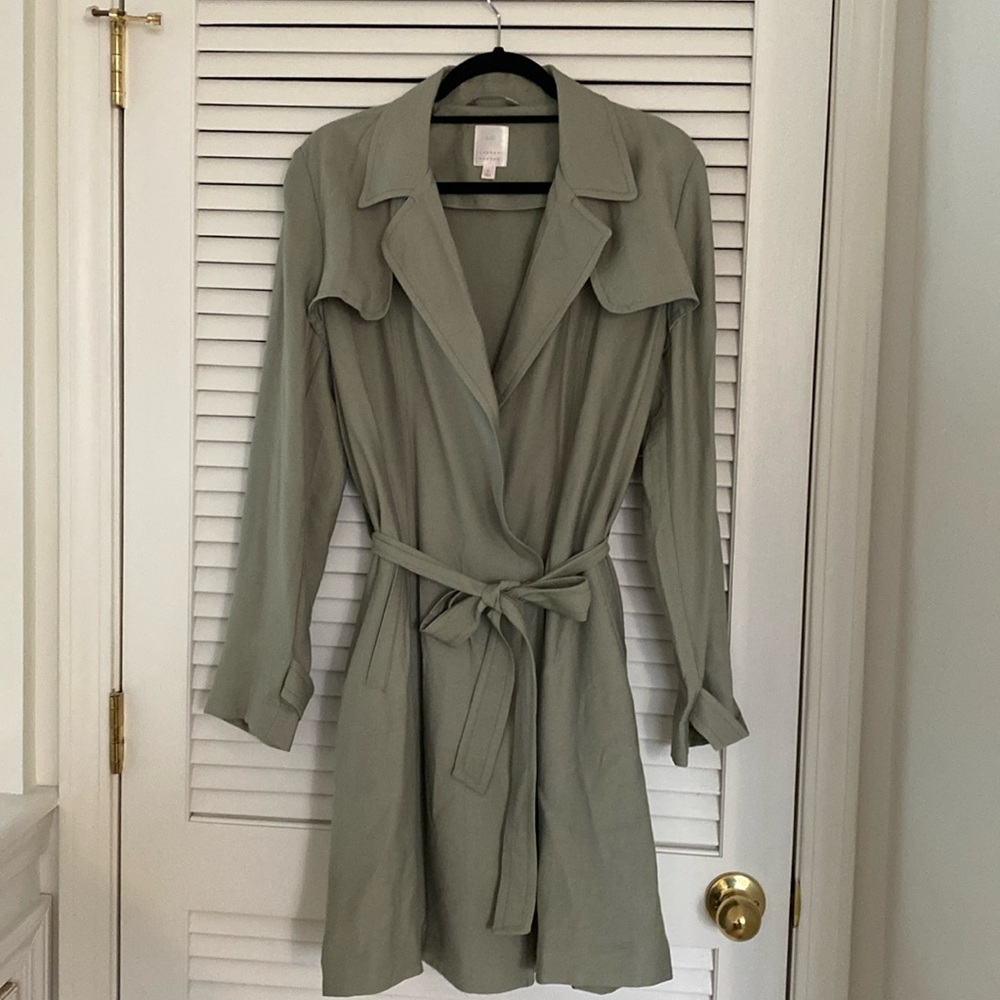 Lauren Conrad Light Green Trench Coat. Large
